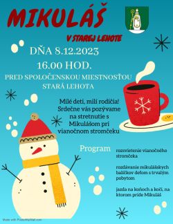 Čítať ďalej: MIKULÁŠ 8.12.2023 PATOK 16:00