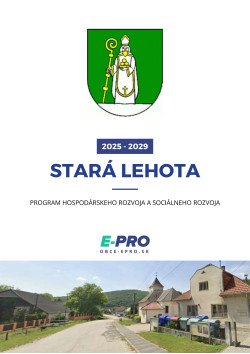 Čítať ďalej: PROGRAM HOSPODÁRSKEHO ROZVOJA A SOCIÁLNEHO ROZVOJA OBCE STARÁ LEHOTA